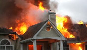 Pożar domu w wyniku wybuchu butli gazowej